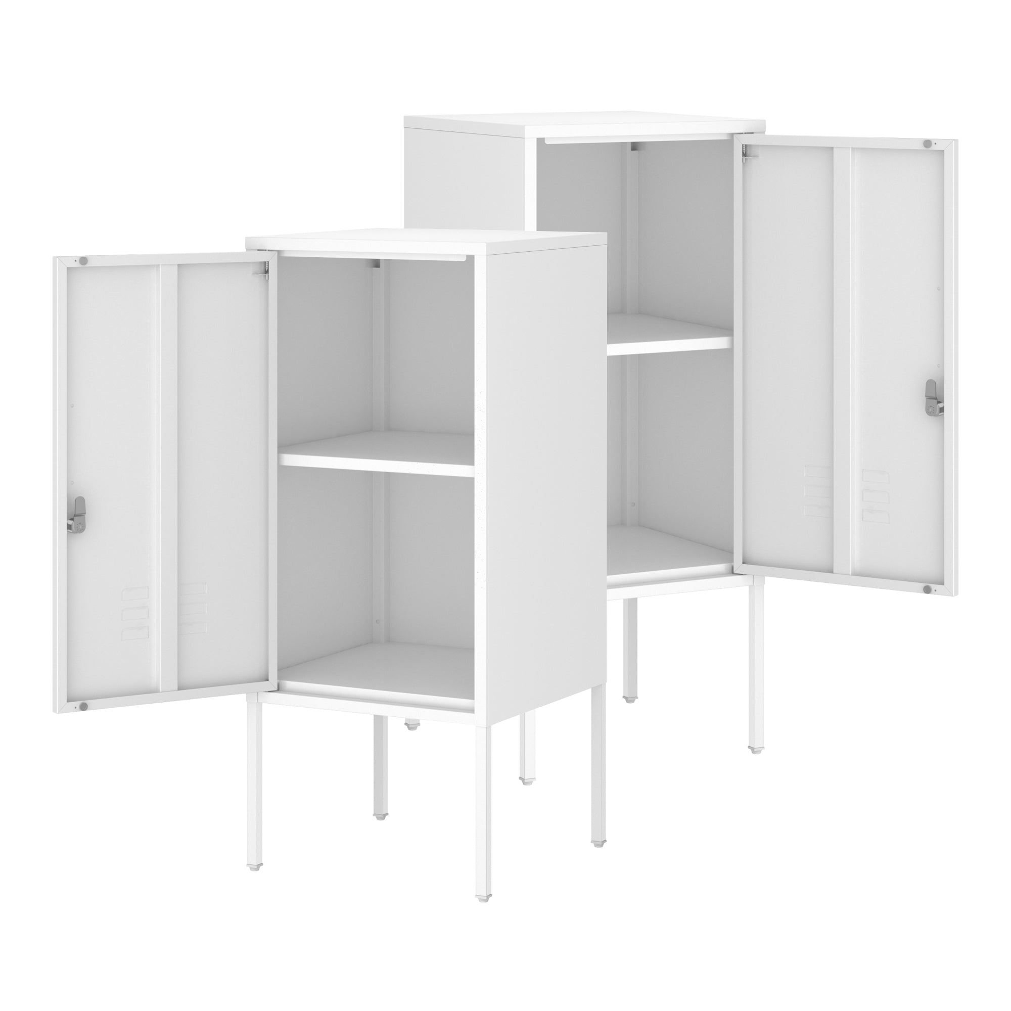 Set di 2 Comodini Hausjärvi con Anta a Destra e Sinistra 82 x 35 x 35 cm - Bianco [en.casa]