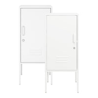 Set di 2 Comodini Hausjärvi con Anta a Destra e Sinistra 82 x 35 x 35 cm - Bianco [en.casa]