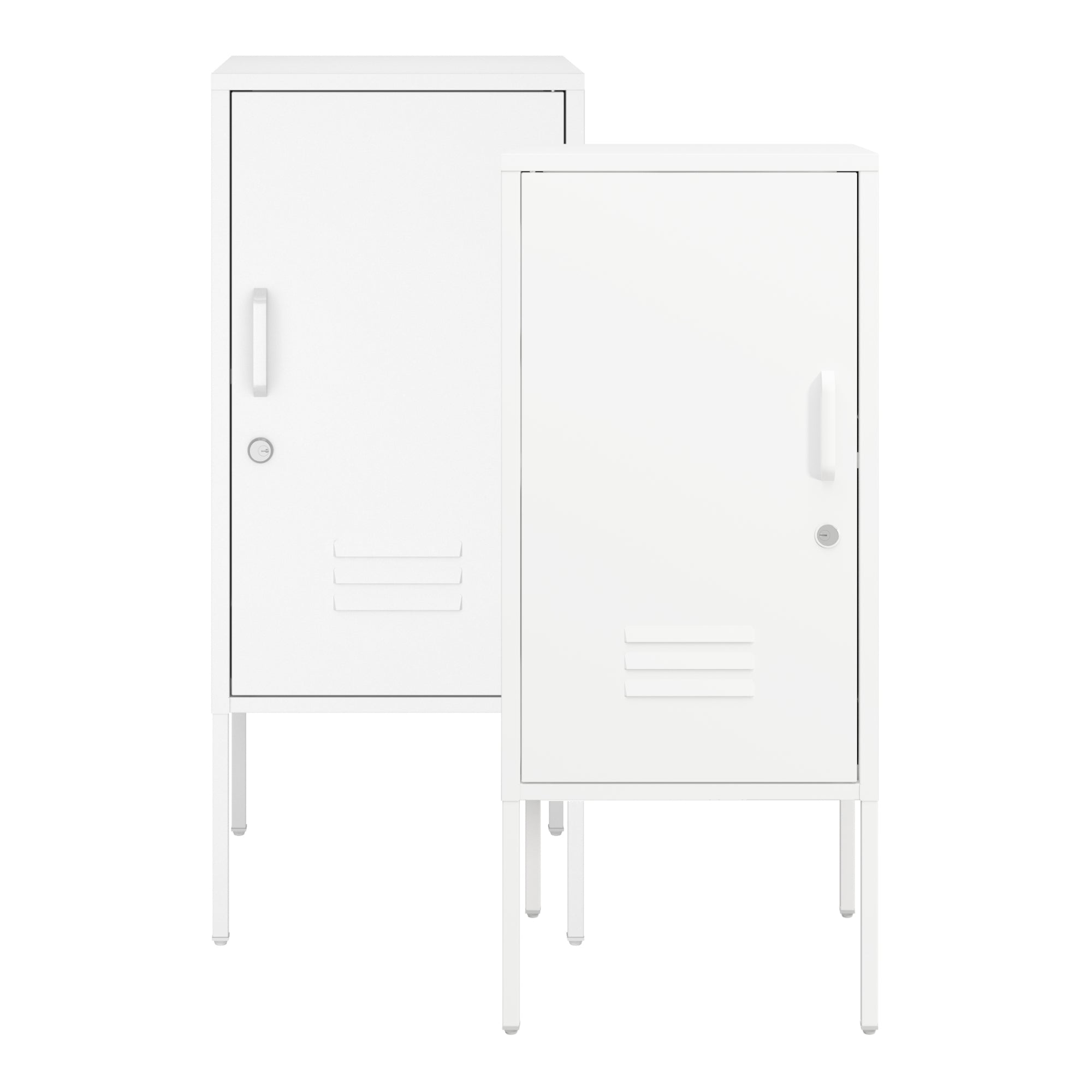 Set di 2 Comodini Hausjärvi con Anta a Destra e Sinistra 82 x 35 x 35 cm - Bianco [en.casa]