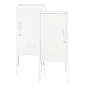 Set di 2 Comodini Hausjärvi con Anta a Destra e Sinistra 82 x 35 x 35 cm - Bianco [en.casa]
