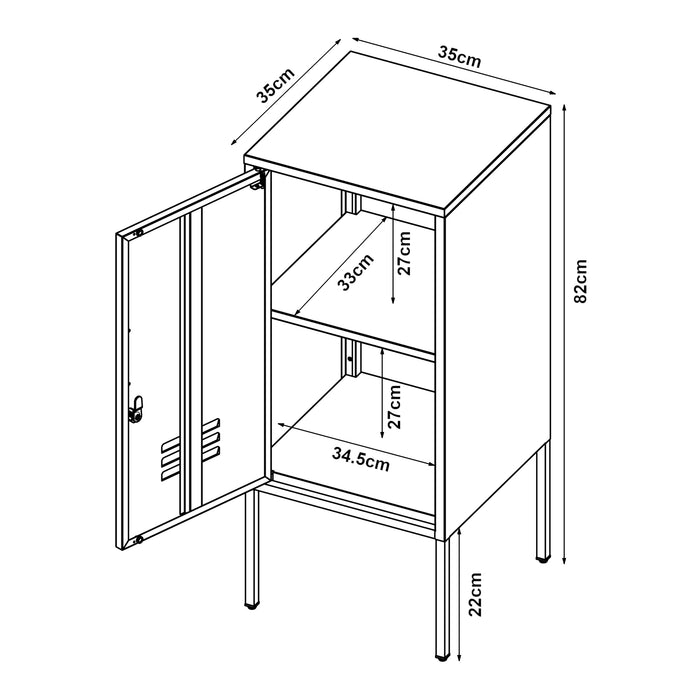 Set di 2 Comodini Hausjärvi con Anta a Destra e Sinistra 82 x 35 x 35 cm - Bianco [en.casa]