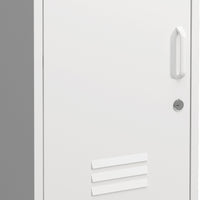 Set di 2 Armadietti Hausjärvi Comodini in Acciaio con Serratura - Bianco [en.casa]