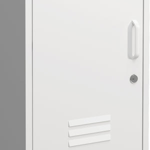 Armadietto Hausjärvi Comodino in Acciaio con Serratura Apertura Anta a Sinistra - Bianco [en.casa]