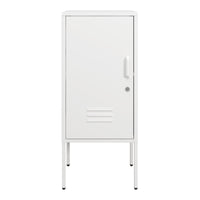 Set di 2 Armadietti Hausjärvi Comodini in Acciaio con Serratura - Bianco [en.casa]