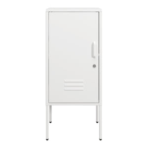 Armadietto Hausjärvi Comodino in Acciaio con Serratura Apertura Anta a Sinistra - Bianco [en.casa]