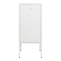 Armadietto Hausjärvi Comodino in Acciaio con Serratura Apertura Anta a Sinistra - Bianco [en.casa]