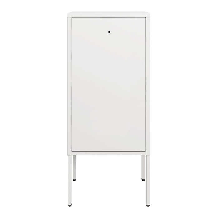 Armadietto Hausjärvi Comodino in Acciaio con Serratura Apertura Anta a Sinistra - Bianco [en.casa]