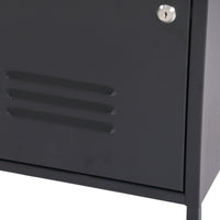 Armadietto Hausjärvi Comodino in Acciaio con Serratura Apertura Anta a Sinistra - Nero [en.casa]