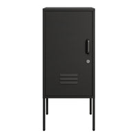 Set di 2 Armadietti Hausjärvi Comodini in Acciaio con Serratura - Nero [en.casa]