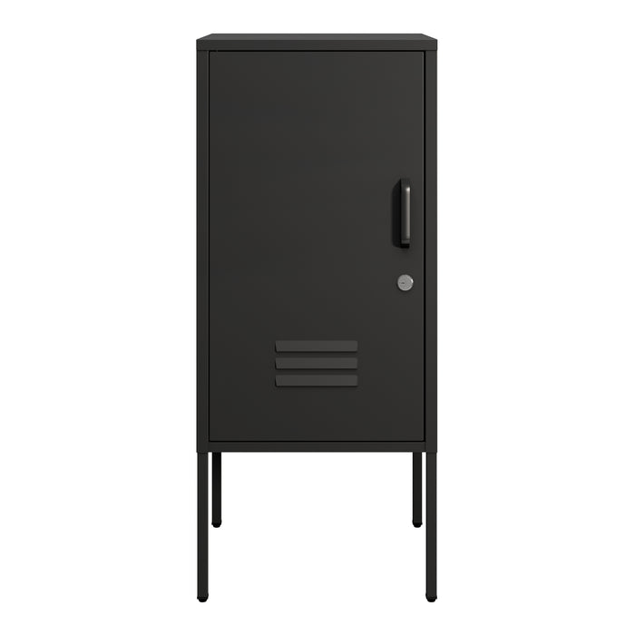 Set di 2 Armadietti Hausjärvi Comodini in Acciaio con Serratura - Nero [en.casa]