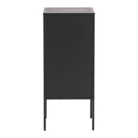 Armadietto Hausjärvi Comodino in Acciaio con Serratura Apertura Anta a Sinistra - Nero [en.casa]