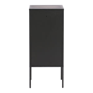 Armadietto Hausjärvi Comodino in Acciaio con Serratura Apertura Anta a Sinistra - Nero [en.casa]