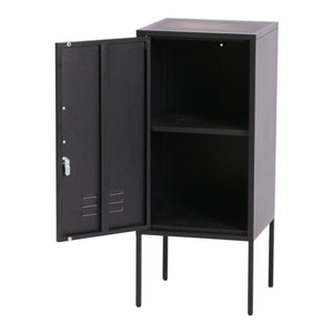 Set di 2 Armadietti Hausjärvi Comodini in Acciaio con Serratura - Nero [en.casa]