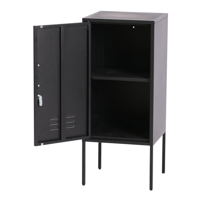 Set di 2 Armadietti Hausjärvi Comodini in Acciaio con Serratura - Nero [en.casa]