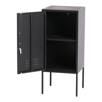 Armadietto Hausjärvi Comodino in Acciaio con Serratura Apertura Anta a Sinistra - Nero [en.casa]