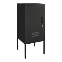 Armadietto Hausjärvi Comodino in Acciaio con Serratura Apertura Anta a Sinistra - Nero [en.casa]