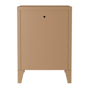 Comodino 'Inari' in Acciaio con Anta - Marrone chiaro opaco [en.casa]