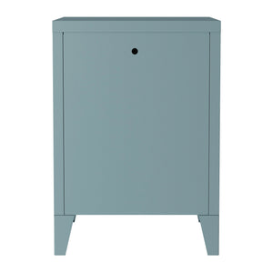 Comodino 'Inari' in Acciaio con Anta - Blu Grigiastro [en.casa]