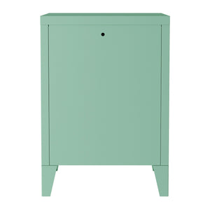 Comodino 'Inari' in Acciaio con Anta - Verde Pastello opaco [en.casa]