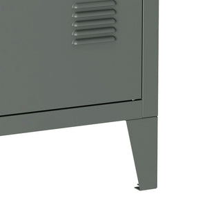 Comodino 'Inari' in Acciaio con Anta - Grigio scuro [en.casa]