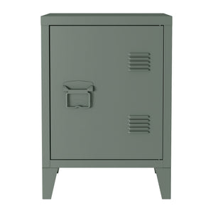 Comodino 'Inari' in Acciaio con Anta - Grigio scuro [en.casa]