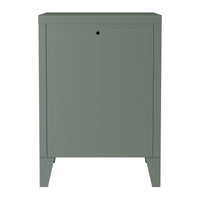 Comodino 'Inari' in Acciaio con Anta - Grigio scuro [en.casa]