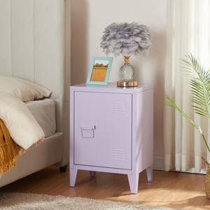 Comodino 'Inari' in Acciaio con Anta - Viola [en.casa]