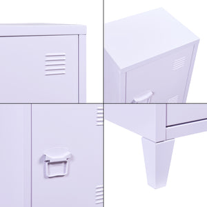 Comodino 'Inari' in Acciaio con Anta - Viola [en.casa]