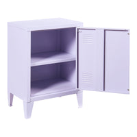 Comodino 'Inari' in Acciaio con Anta - Viola [en.casa]