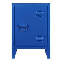 Comodino 'Inari' in Acciaio con Anta - Blu [en.casa]