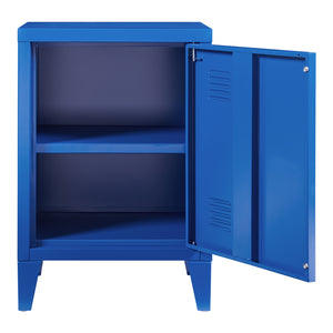 Comodino 'Inari' in Acciaio con Anta - Blu [en.casa]