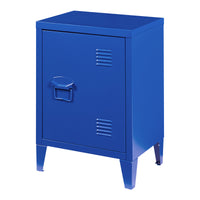 Comodino 'Inari' in Acciaio con Anta - Blu [en.casa]