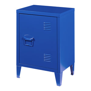 Comodino 'Inari' in Acciaio con Anta - Blu [en.casa]