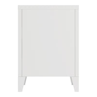 Set di 2 Comodini 'Inari' in Acciaio con Anta e Maniglia a Destra e Sinistra - Bianco [en.casa]