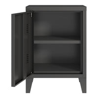 Comodino 'Inari' in Acciaio con Anta con Maniglia a Destra - Nero [en.casa]