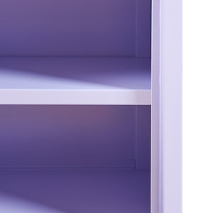 Comodino 'Inari' in Acciaio con Anta con Maniglia a Destra - Viola Chiaro [en.casa]