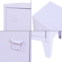 Comodino 'Inari' in Acciaio con Anta con Maniglia a Destra - Viola Chiaro [en.casa]