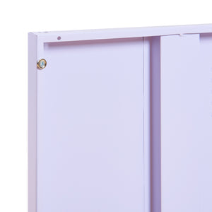 Comodino 'Inari' in Acciaio con Anta con Maniglia a Destra - Viola Chiaro [en.casa]