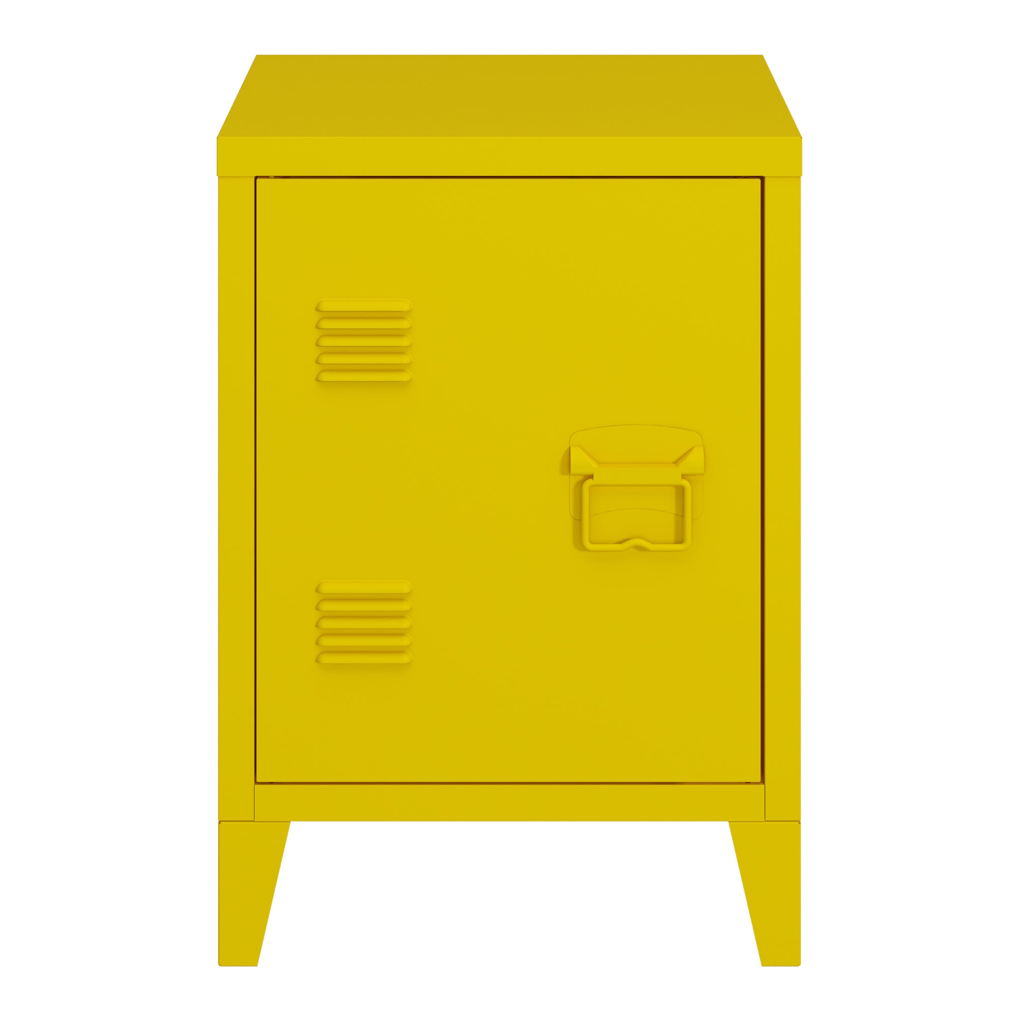 Comodino 'Inari' in Acciaio con Anta con Maniglia a Destra - Giallo [en.casa]
