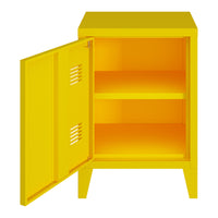 Comodino 'Inari' in Acciaio con Anta con Maniglia a Destra - Giallo [en.casa]