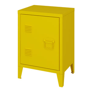 Comodino 'Inari' in Acciaio con Anta con Maniglia a Destra - Giallo [en.casa]