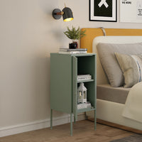 Armadietto Hausjärvi Comodino in Acciaio con Serratura - Menta Verde [en.casa]