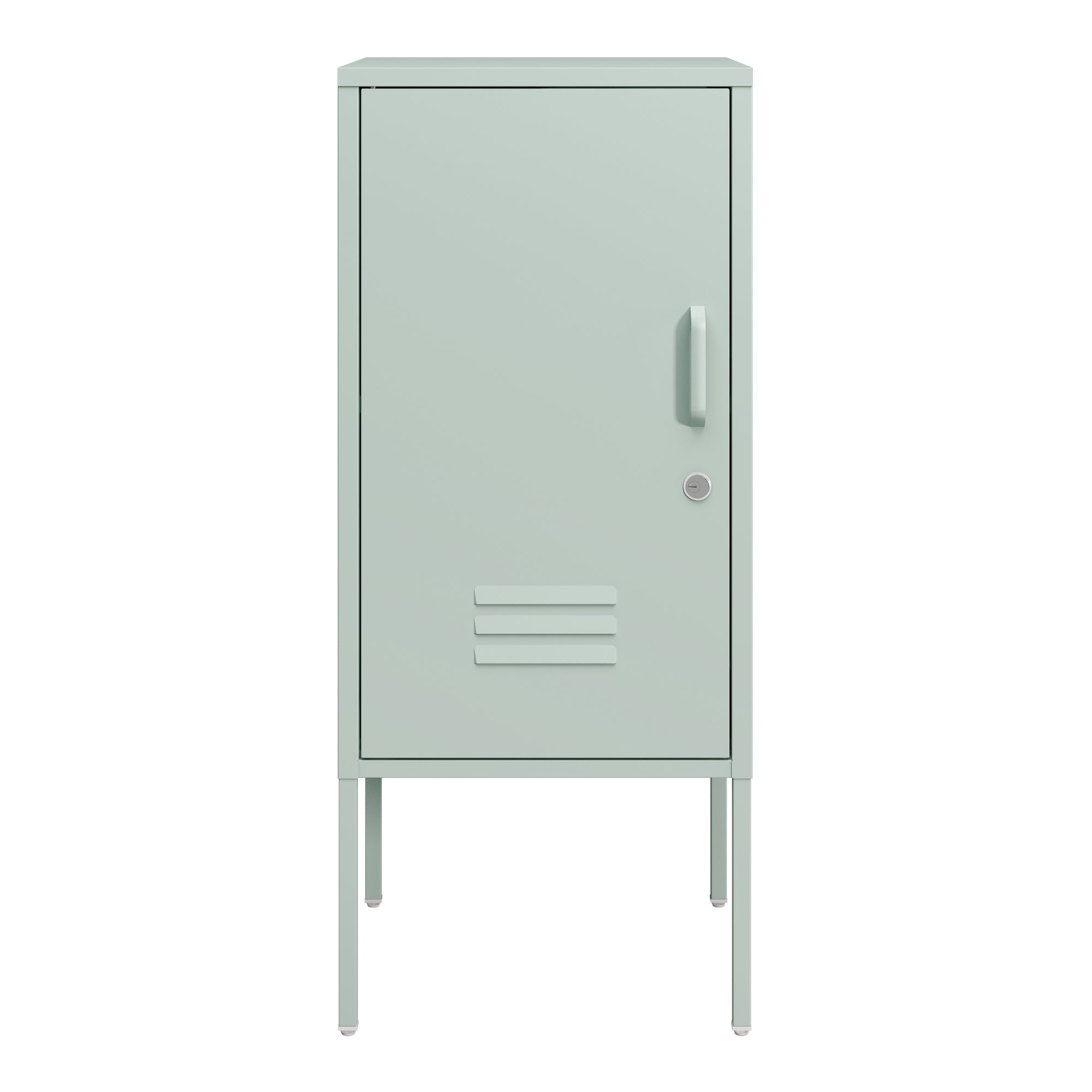 Armadietto Hausjärvi Comodino in Acciaio con Serratura - Menta Verde [en.casa]