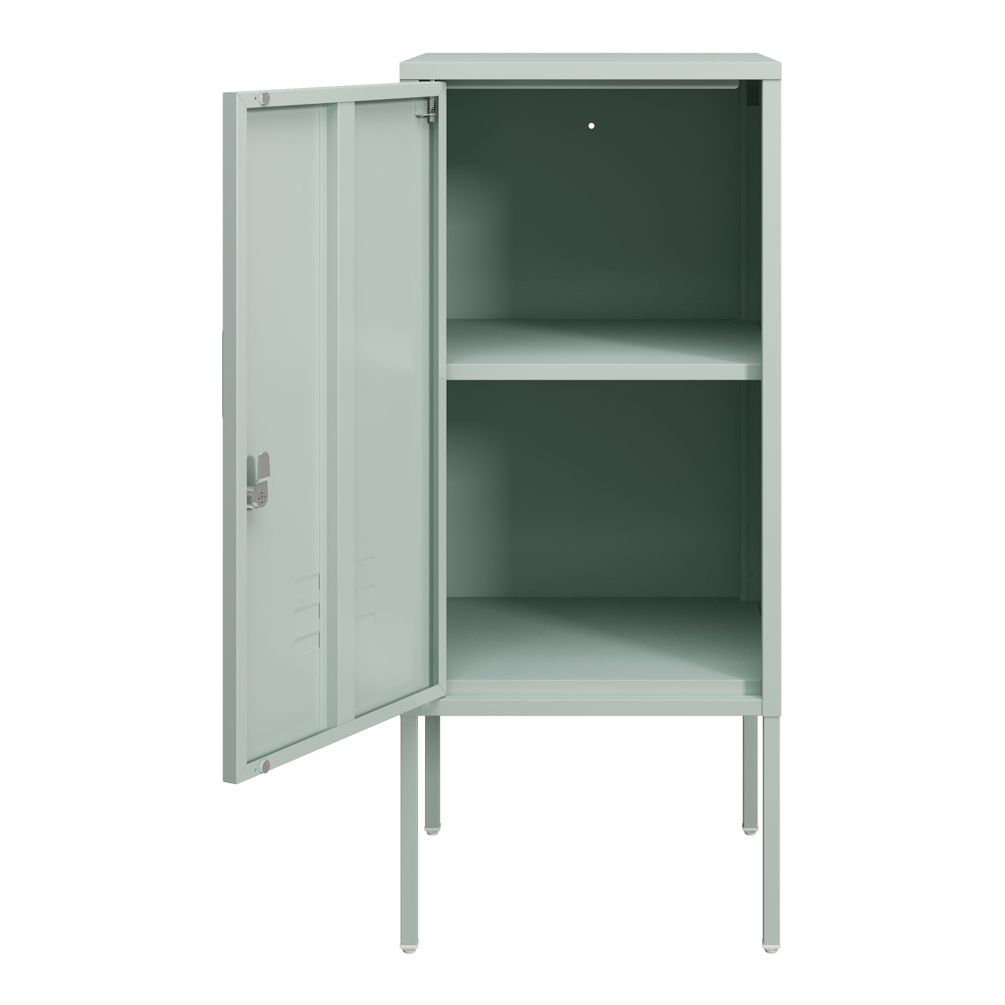 Armadietto Hausjärvi Comodino in Acciaio con Serratura - Menta Verde [en.casa]