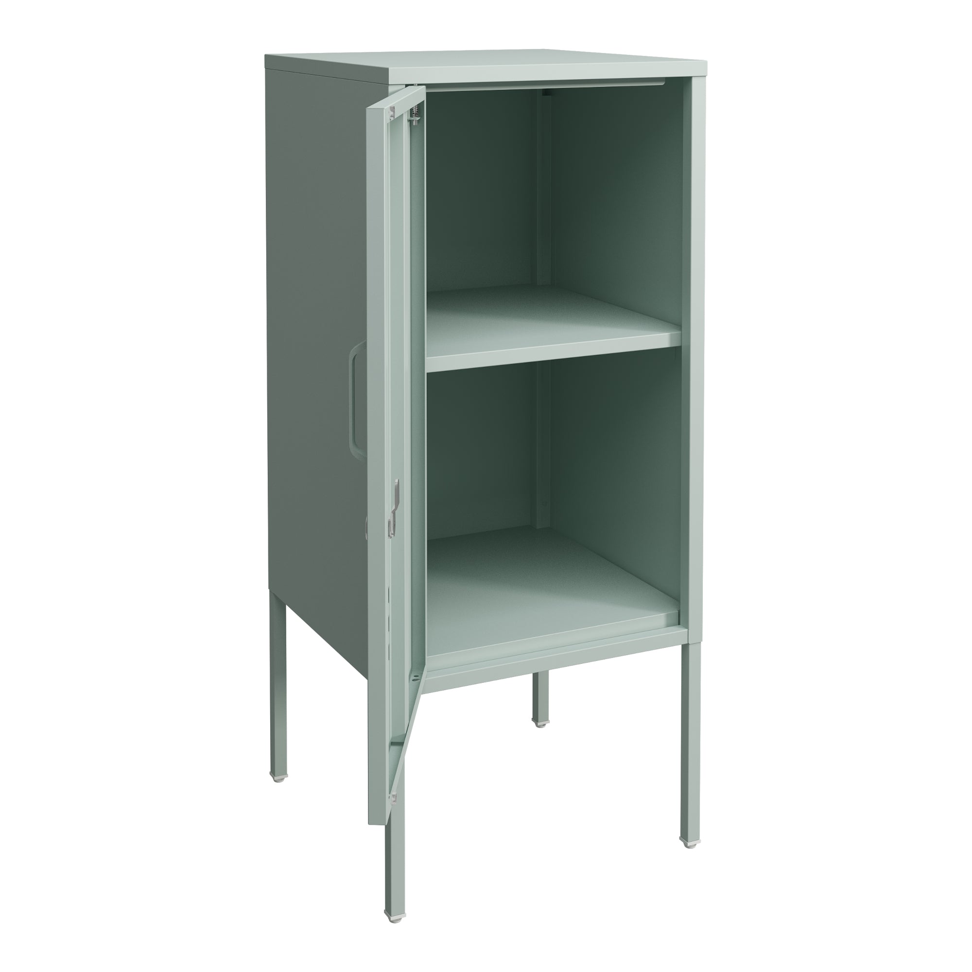 Armadietto Hausjärvi Comodino in Acciaio con Serratura - Menta Verde [en.casa]