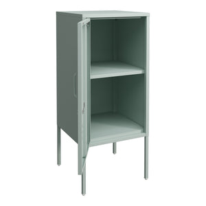 Armadietto Hausjärvi Comodino in Acciaio con Serratura - Menta Verde [en.casa]