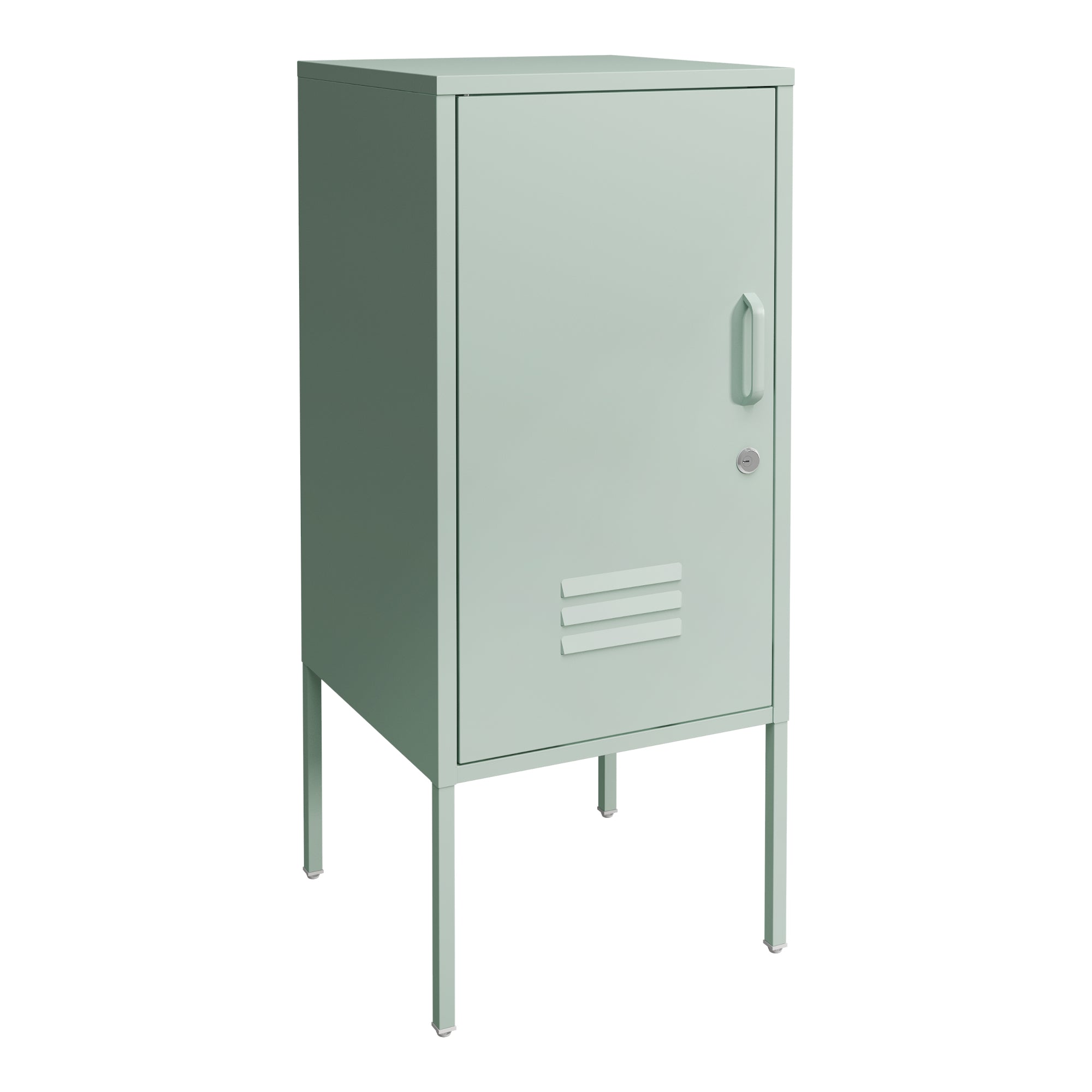 Armadietto Hausjärvi Comodino in Acciaio con Serratura - Menta Verde [en.casa]