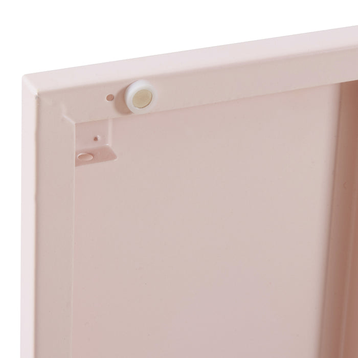 Armadietto Hausjärvi Comodino in Acciaio con Serratura - Rosa [en.casa]