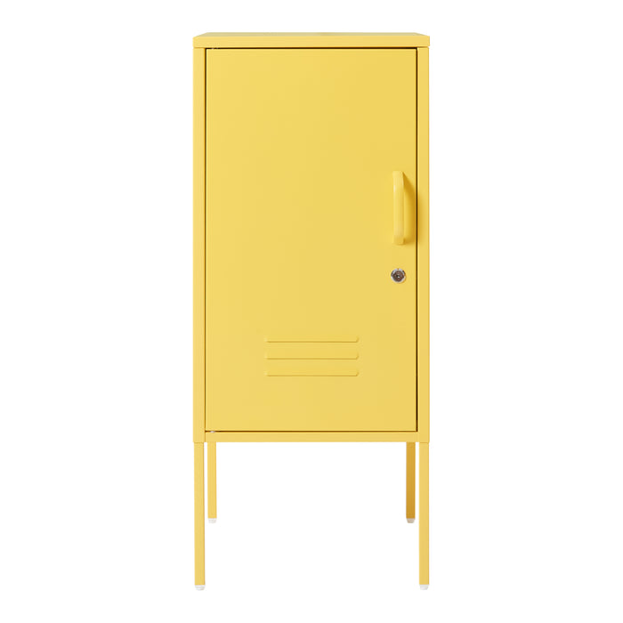 Armadietto Hausjärvi Comodino in Acciaio con Serratura - Giallo [en.casa]