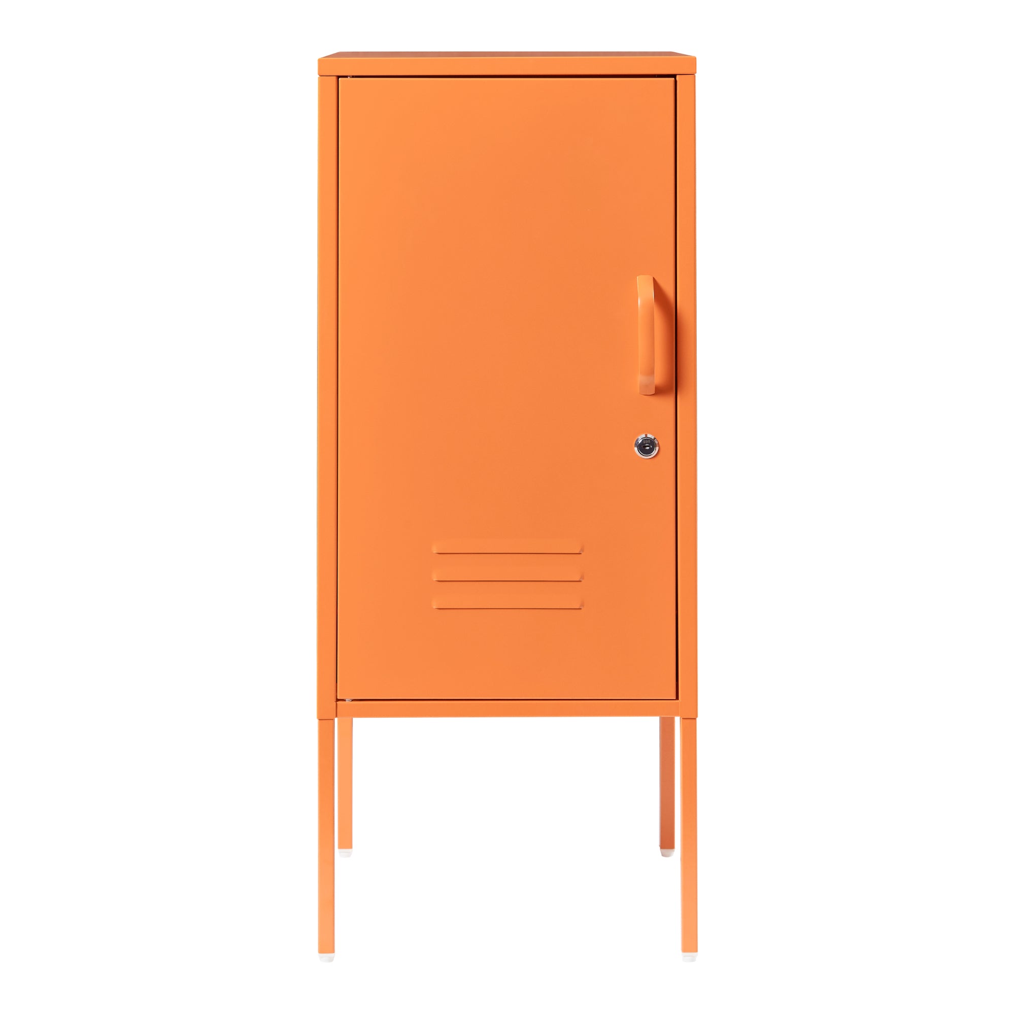 Armadietto Hausjärvi Comodino in Acciaio con Serratura - Arancione [en.casa]